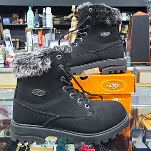 Lugz Women's 7.5 Black Faux Fur-Lined Boots